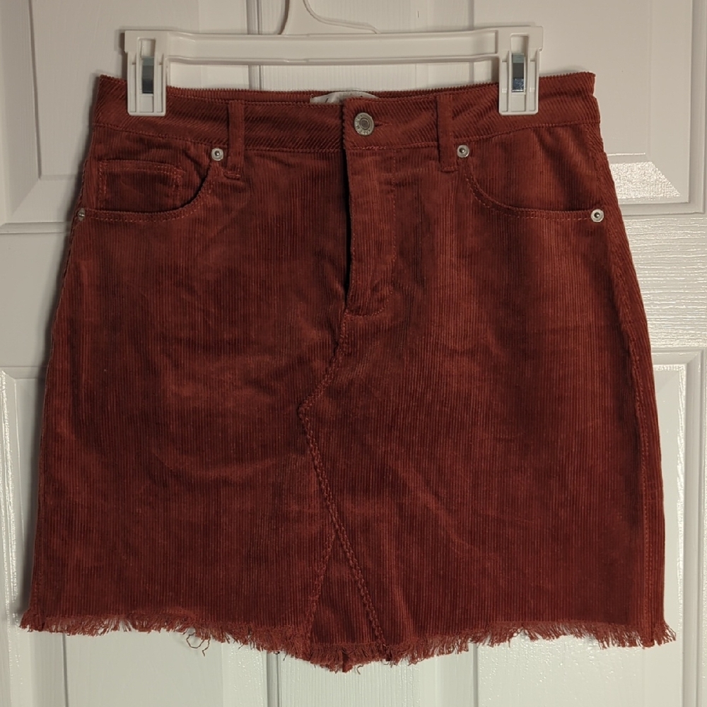 Love Tree Corduroy Mini Skirt in Rust NWOT